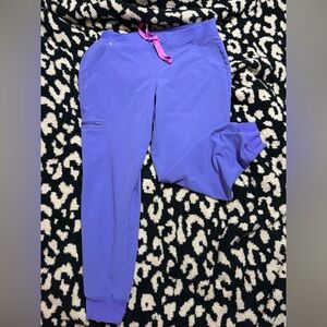 Figs Purple Women's Pants with Pink Drawstring